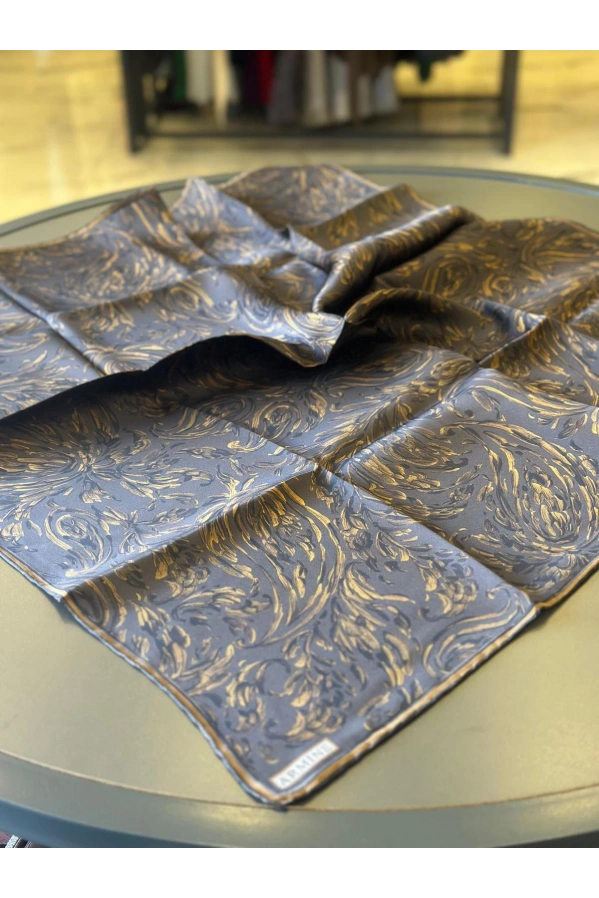 ARMİNE-%100 İPEK EŞARP ANTRASİT