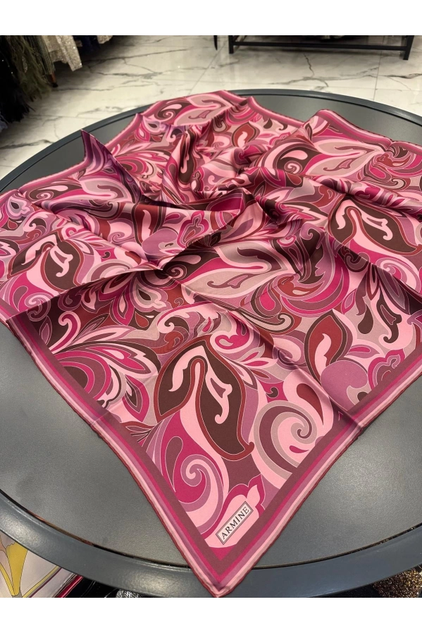 ARMİNE-%100 İPEK EŞARP BORDO