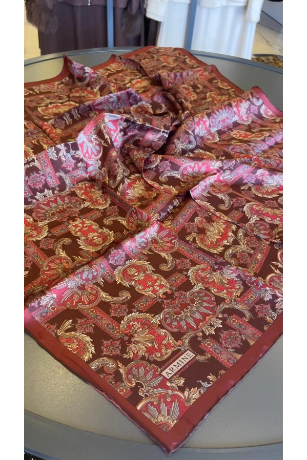 ARMİNE-% 100 İPEK EŞARP BORDO