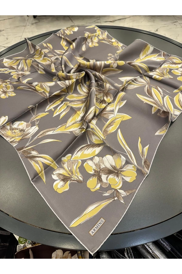 ARMİNE-%100 İPEK EŞARP GRİ