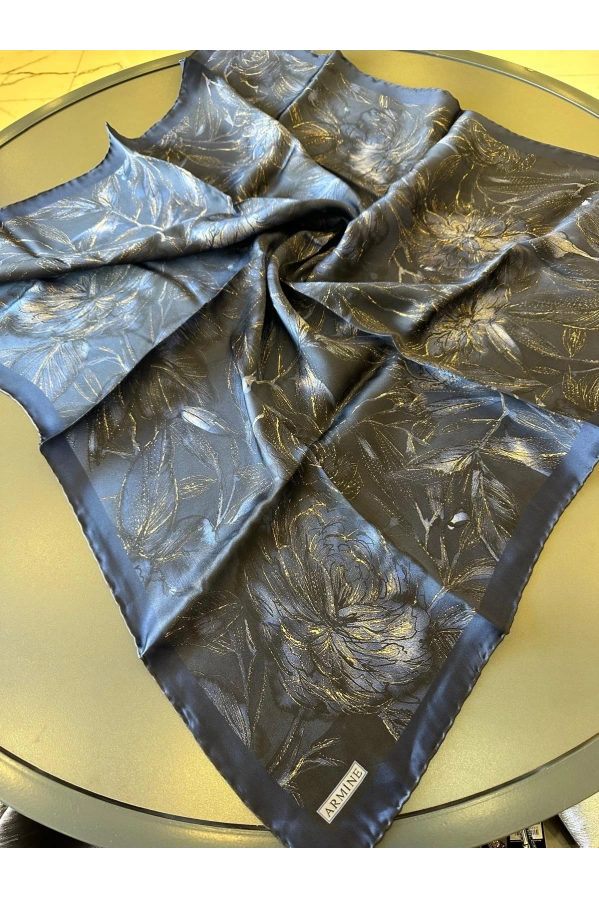 ARMİNE-%100 İPEK EŞARP LACİVERT