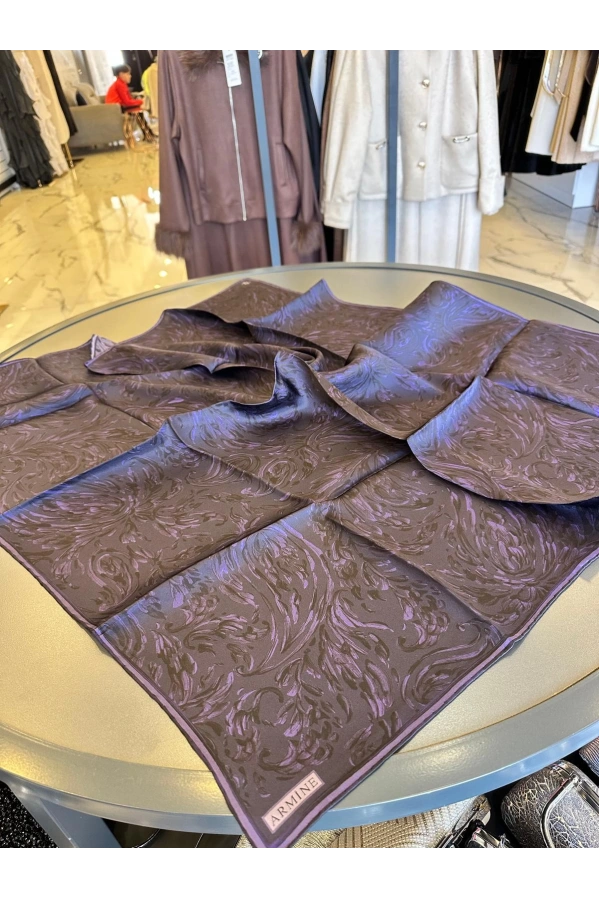 ARMİNE-%100 İPEK EŞARP MOR