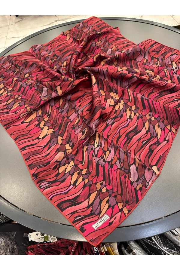 ARMİNE-%100 İPEK EŞARP PEMBE