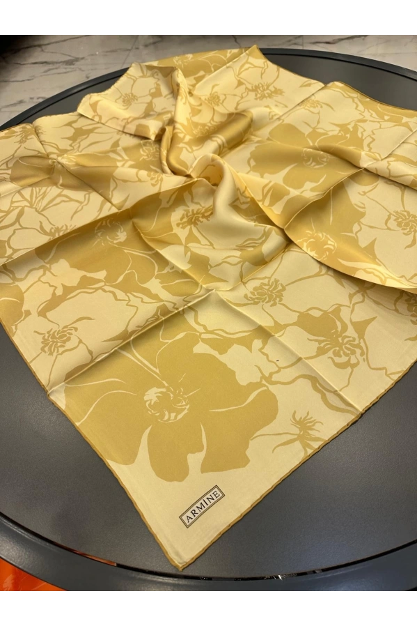 ARMİNE-%100 İPEK EŞARP SARI