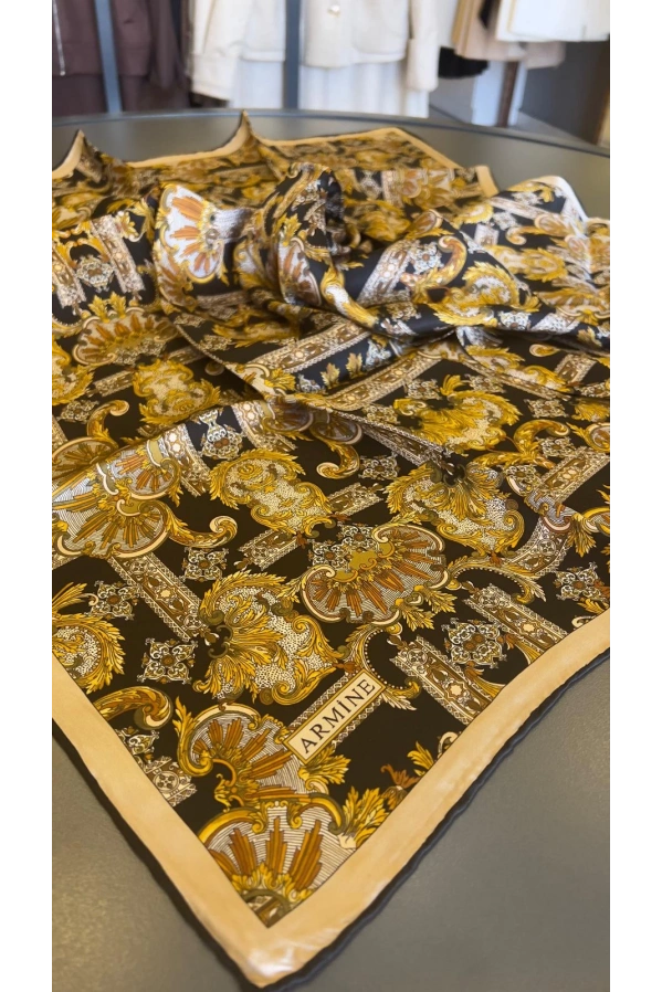 ARMİNE-% 100 İPEK EŞARP SİYAH