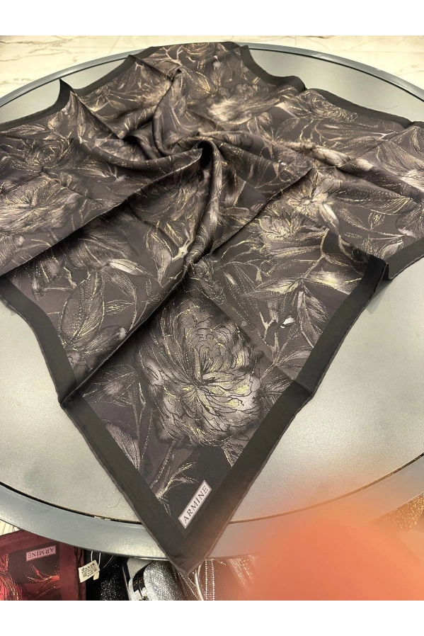 ARMİNE-%100 İPEK EŞARP SİYAH