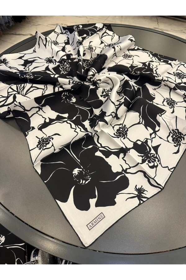 ARMİNE-%100 İPEK EŞARP SİYAH