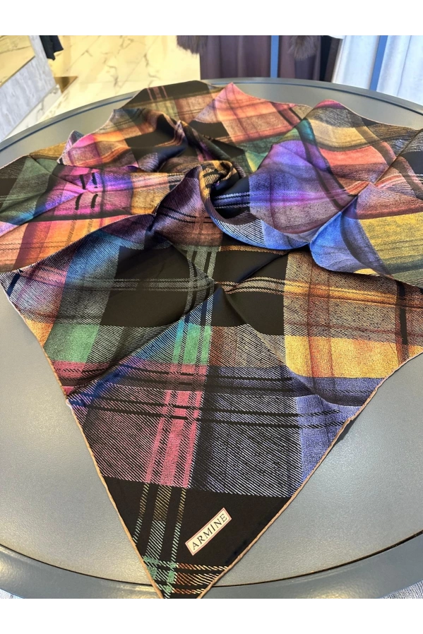 ARMİNE-%100 İPEK EŞARP SİYAH