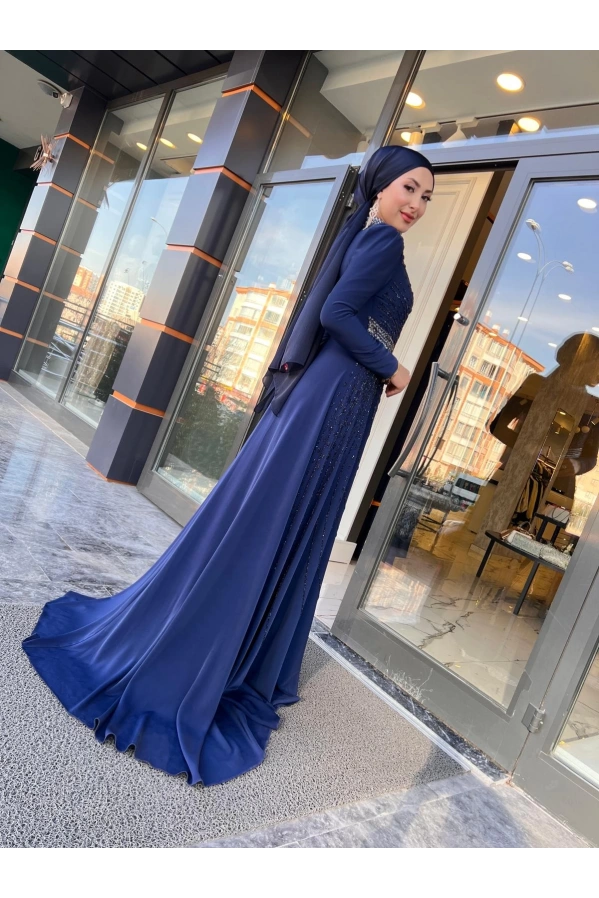 FERİHA SARIOĞLU-GECE ABİYE LACİVERT