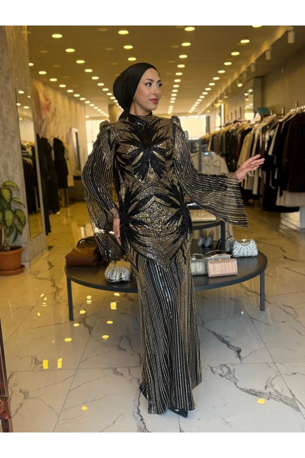 GAMZE ÖZKUL DİLAN ABİYE SİYAH