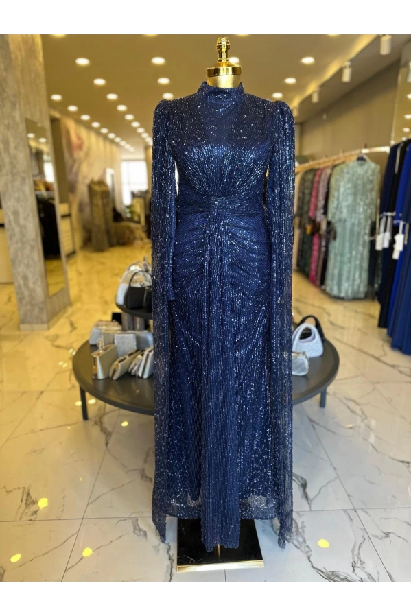 GAMZE ÖZKUL NİGAR ABİYE LACİVERT