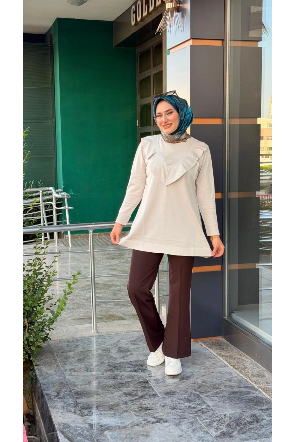 MAGAZİN-VOLANLI TRİKO BEJ