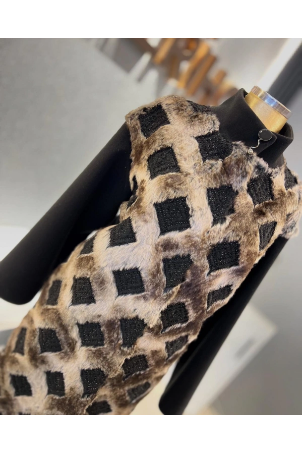 MATEKS-ANGORA DETAYLI KAŞE KABAN KAHVE