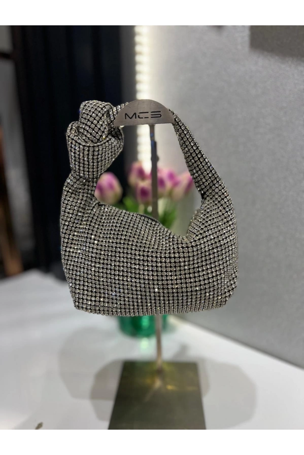 MERİHCE-TAŞLI ABİYE ÇANTA GÜMÜŞ