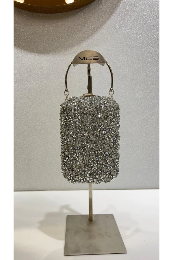 MERİHCE-TAŞLI ABİYE ÇANTA GÜMÜŞ