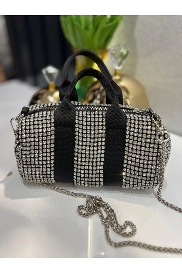 MERİHCE-TAŞLI ABİYE ÇANTA SİYAH