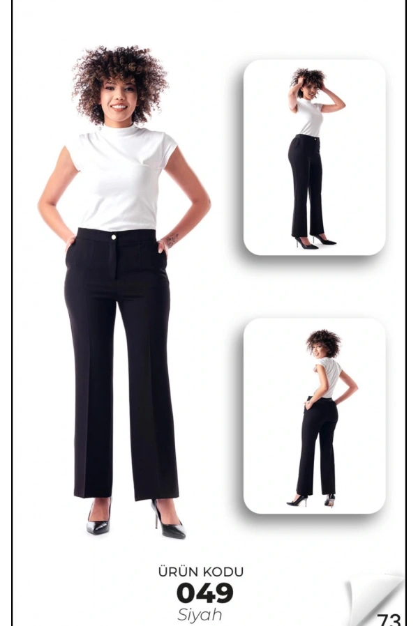 MODİVA-DÜZ PAÇA PANTOLON SİYAH