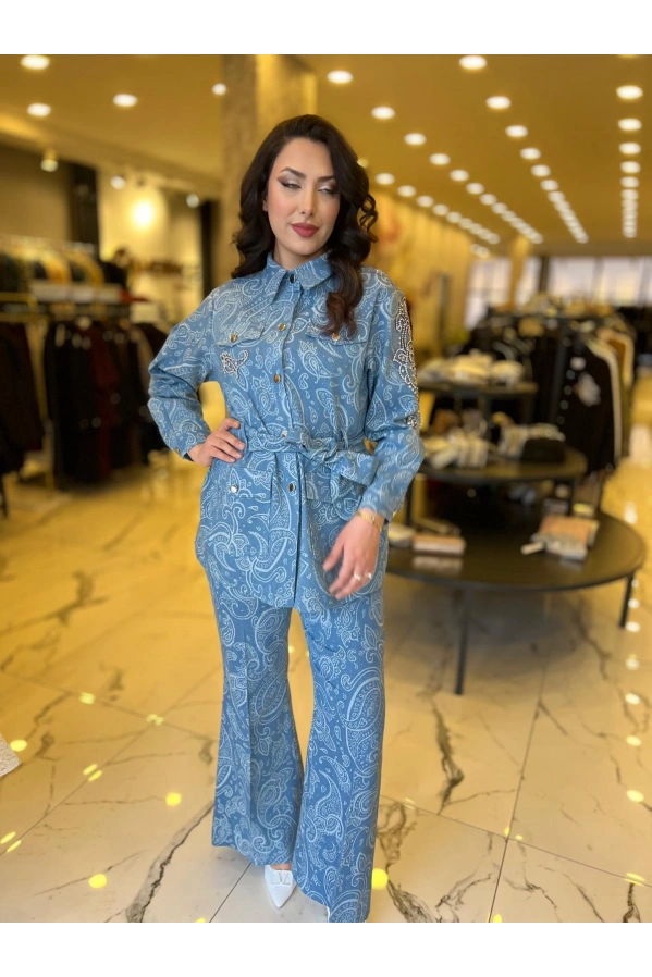 MY312-İSPANYOL PAÇA DENİM PANTOLON MAVİ