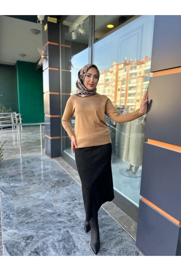 MY312-YARIM BALIKCI TRİKO KAZAK BEJ