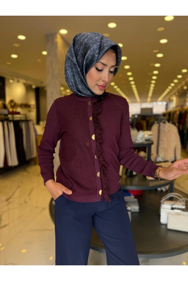 NİLİWİ-FIRFIRLI HIRKA BORDO