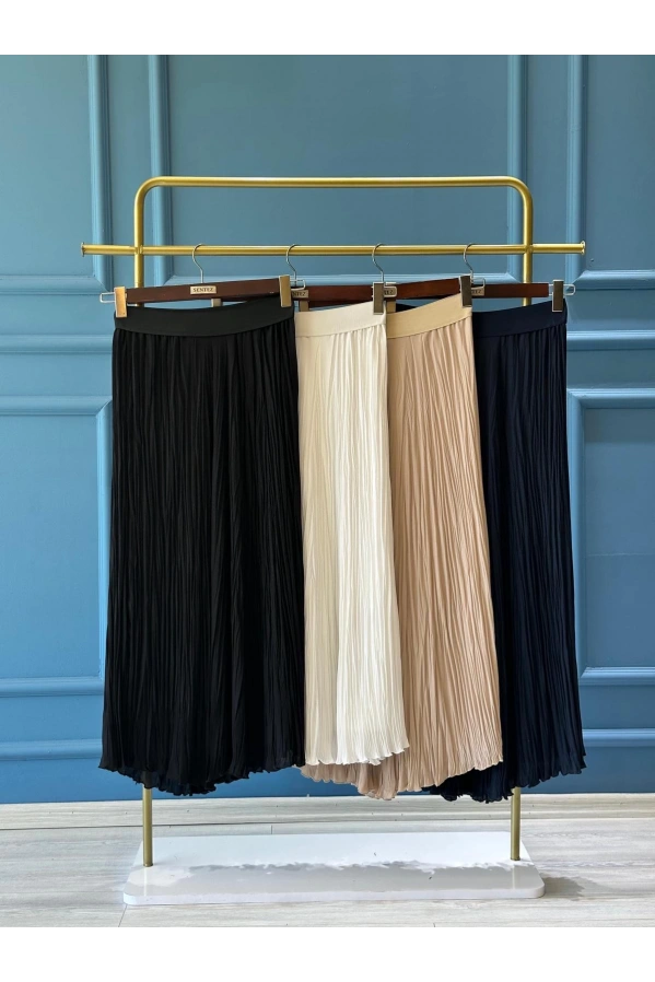 SENTEZ-ŞİFON KIRIŞTIRMA ETEK SİYAH