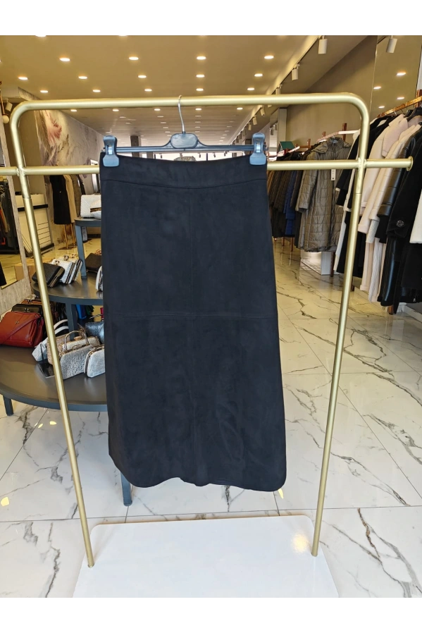 SENTEZ-SÜET PARÇALI ETEK SİYAH