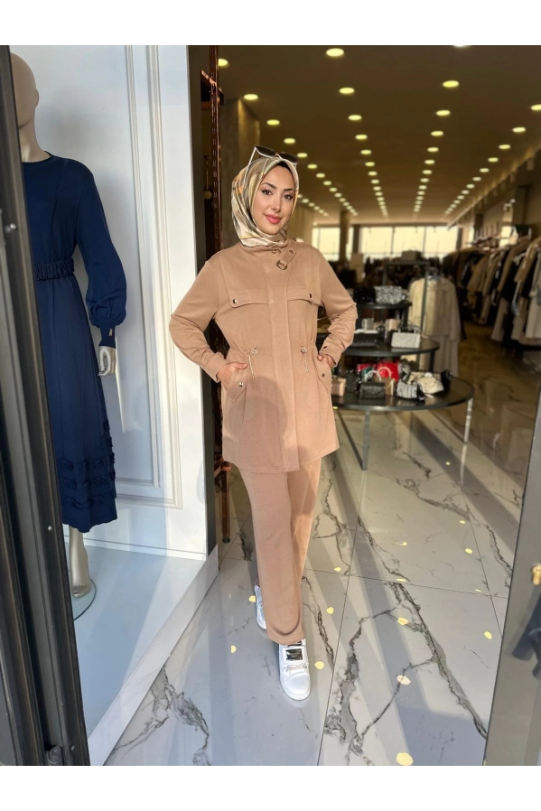 SOLİS-İKİLİ PANTOLONLU TAKIM VİZON