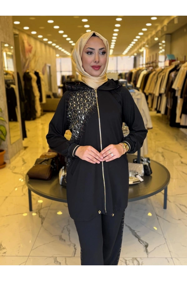 SOLİS-İKİLİ TAŞLI TAKIM SİYAH