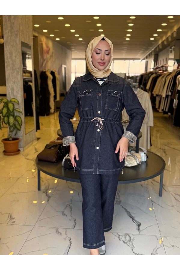 SOLİS-ÜÇLÜ KOT TAKIM LACİVERT