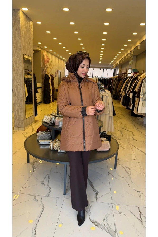 TRENÇ-ŞİŞME KABAN CAMEL