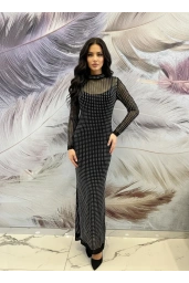 İTHAL-TAŞLI ELBİSE SİYAH