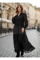 İTHAL-BONCUKLU ELBİSE SİYAH