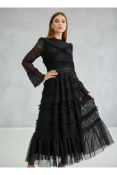 İTHAL-TÜL ELBİSE SİYAH