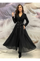 İTHAL-ALTI DÜĞMELİ ELBİSE SİYAH