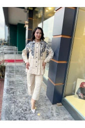 MY312-ÖNÜ TAŞLI DANTELLİ TAKIM BEJ