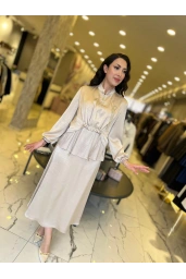 MATEKS-SATEN ETEKLİ TAKIM BEJ