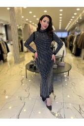 İTHAL-TAŞLI ELBİSE SİYAH