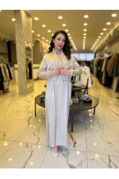 MATEKS-CEKETLİ ELBİSE BEJ