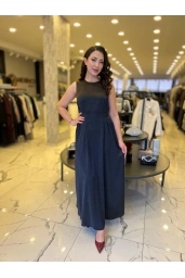 MATEKS-CEKETLİ ELBİSE SİYAH