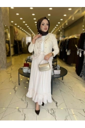 MATEKS-İNCİ DETAY ETEKLİ TAKIM BEJ