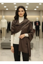 ARMANDA-%100 İPEK ŞAL KAHVE