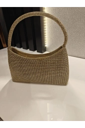 MERİHCE-ELİT TAŞLI KULPLU ÇANTA GOLD