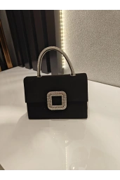 MERİHCE-KARE TAŞLI ABİYE ÇANTA SİYAH