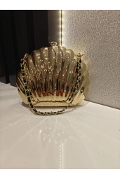 MERİHCE-METALİK MİTLİ BAYAN ÇANTA GOLD