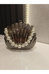 MERİHCE-METALİK MİTLİ BAYAN ÇANTA ANTRASİT