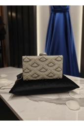 MERİHCE-KUMLU İNCİLİ ABİYE ÇANTA GÜMÜŞ