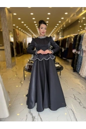 FERİHA-GÜLFEM KABARIK ABİYE SİYAH