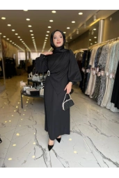 MATEKS-YANI TAŞLI ELBİSE SİYAH