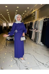 MATEKS-YANI TAŞLI ELBİSE MOR