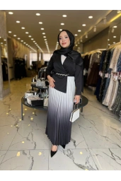 MATEKS-PLİSELİ ELBİSE SİYAH